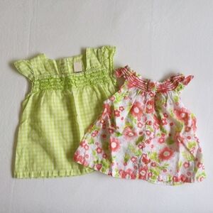 mixed brands 2-pack lightweight summer blouse bundle 18 months baby girl